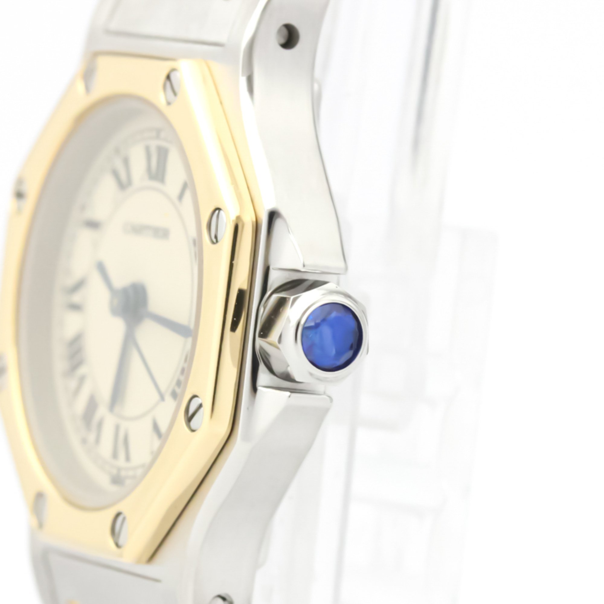 Cartier Santos Octagon Quartz Stainless Steel,Yellow Gold (18K) Women's Dress Watch 187903