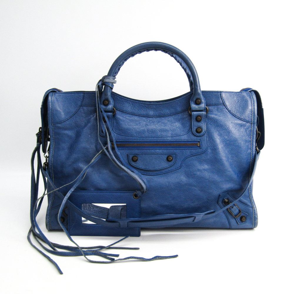 Grine Søg det er nytteløst Balenciaga City City 115748 Women's Leather Handbag Blue | eLADY Globazone