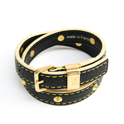 Louis Vuitton Suhali Double Tour Bracelet M91846 Leather Bracelet Noir