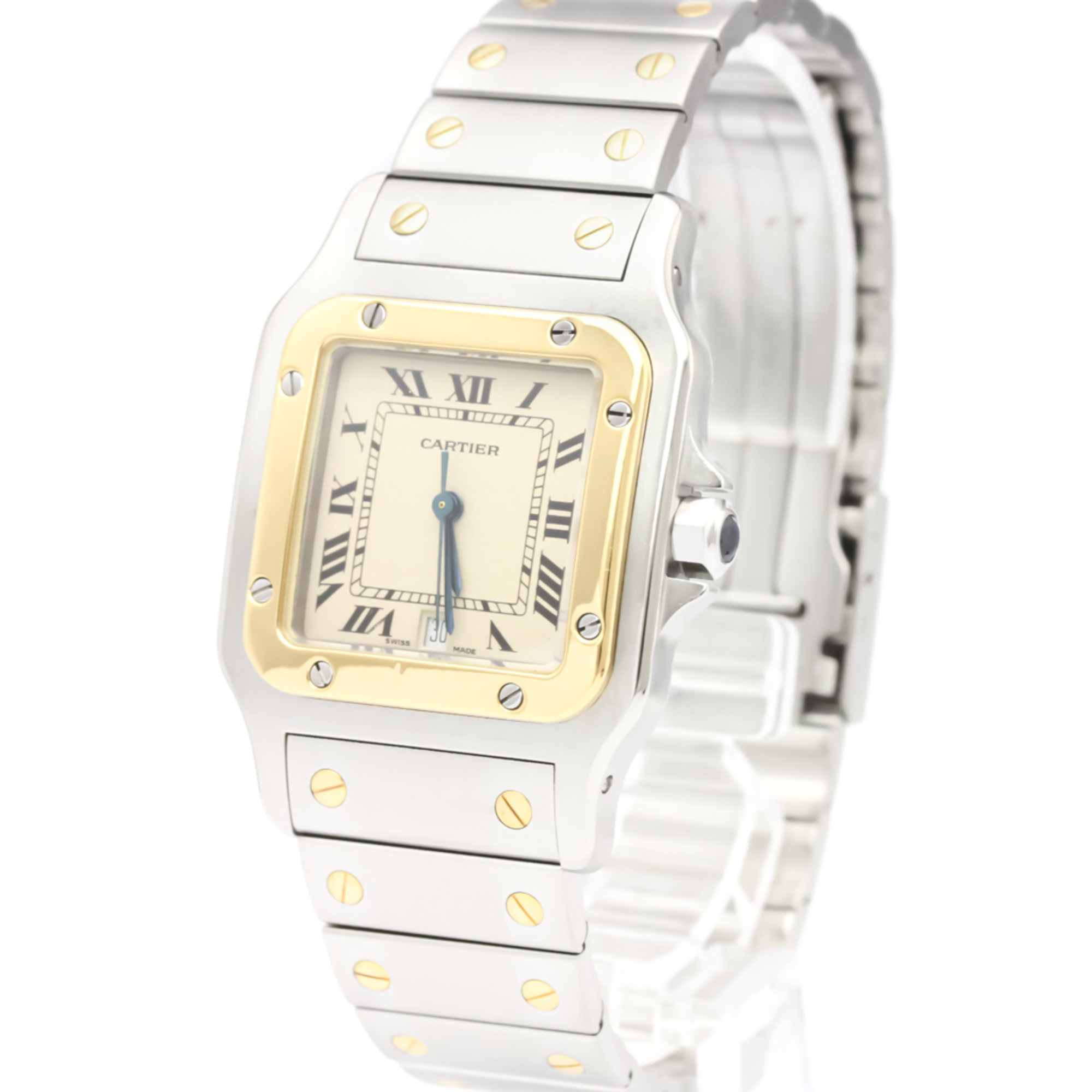 Cartier Santos Galbee Quartz Stainless Steel,Yellow Gold (18K) Men's Dress Watch 187901