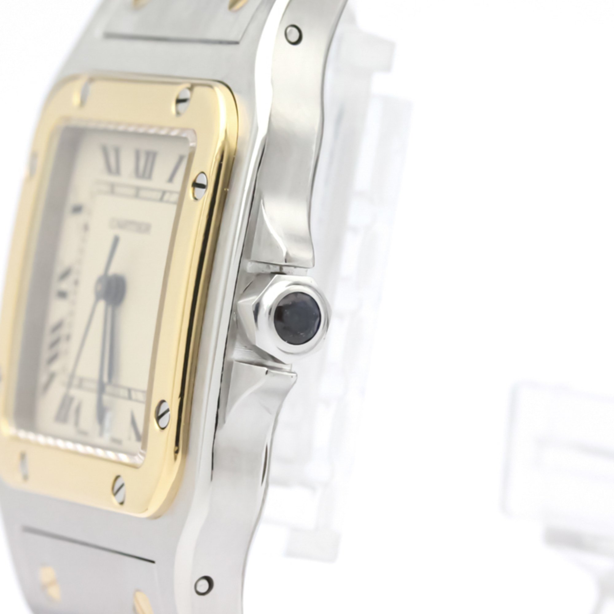 Cartier Santos Galbee Quartz Stainless Steel,Yellow Gold (18K) Men's Dress Watch 187901