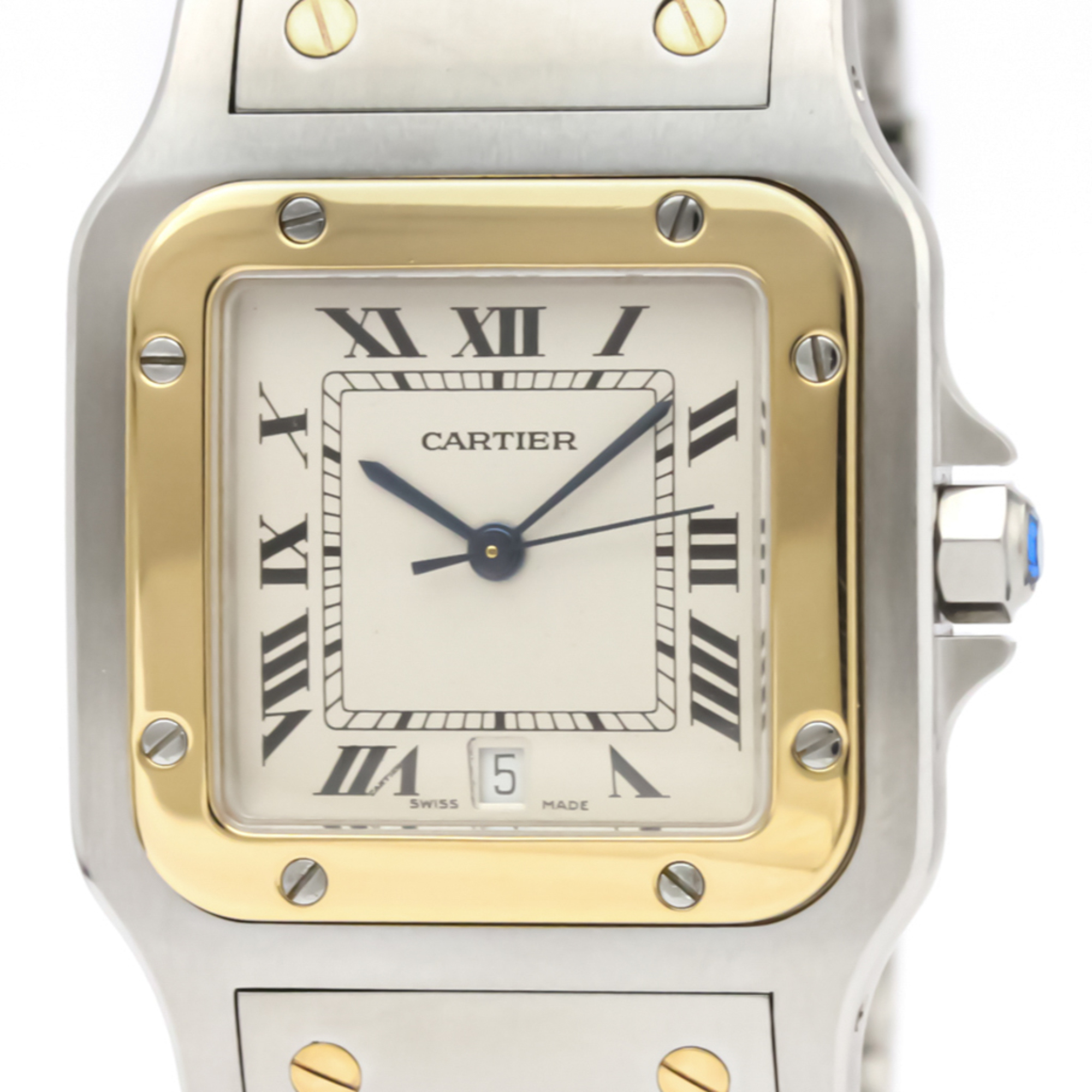 Cartier Santos Galbee Quartz Stainless Steel,Yellow Gold (18K) Men's Dress Watch