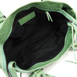 Balenciaga Part Time 168028 Women's Leather Handbag Light Green