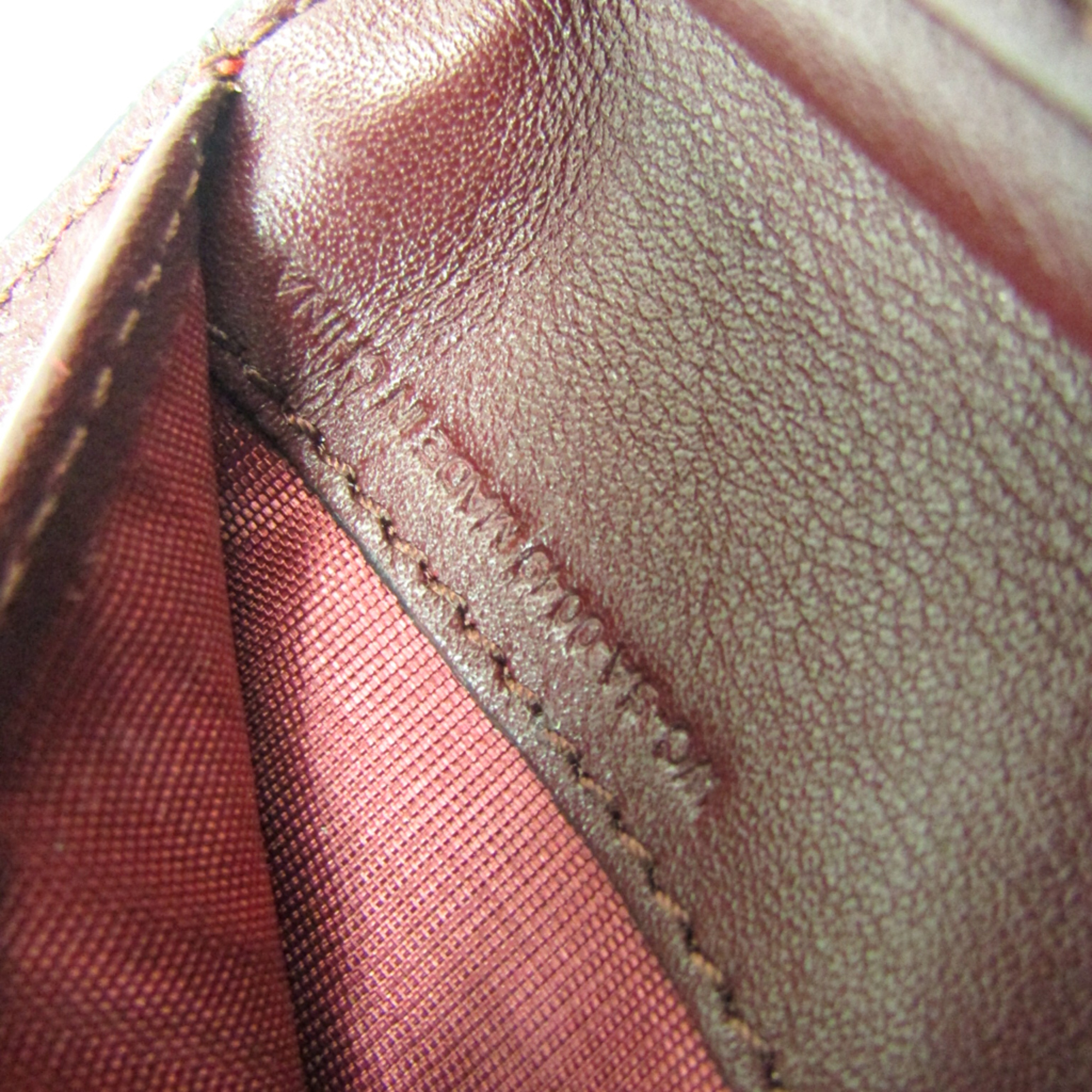 Celine  Coated Leather Long Wallet (tri-fold) Bordeaux,Red