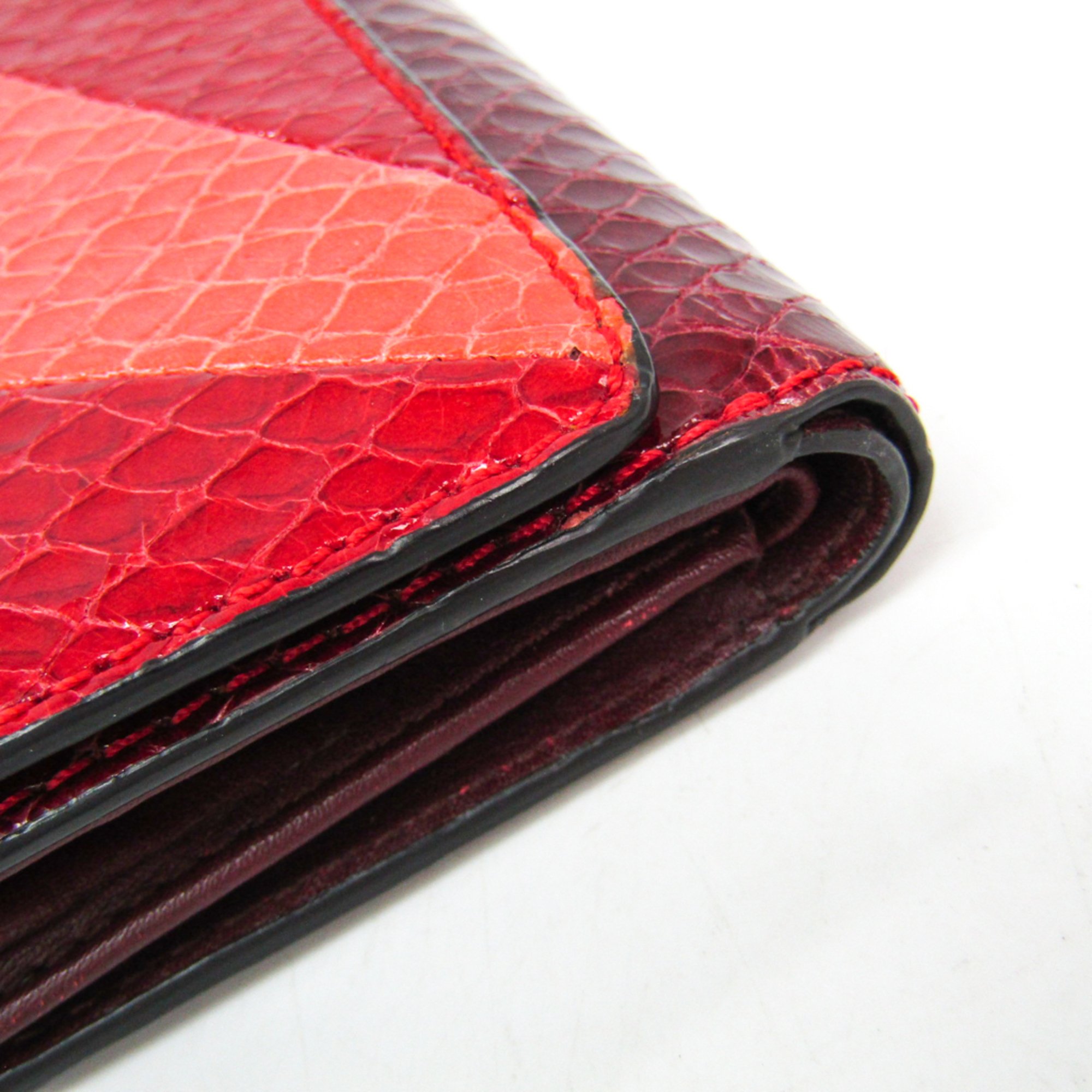 Celine  Coated Leather Long Wallet (tri-fold) Bordeaux,Red