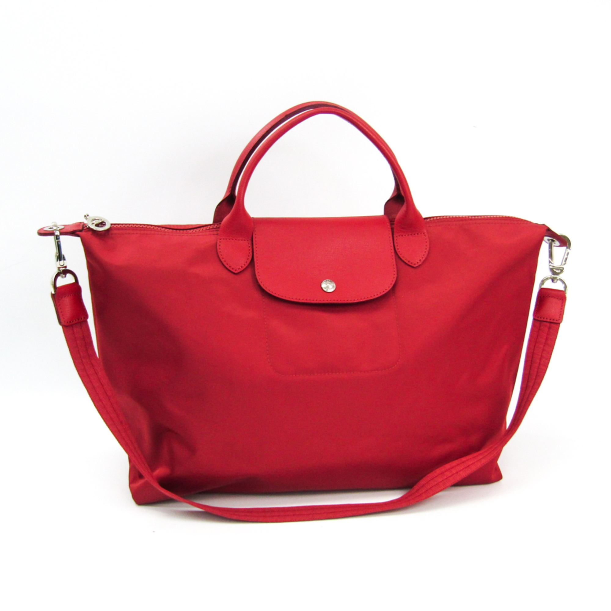 Longchamp Le Pliage Neo 1630 578 545 Women s Nylon Leather Shoulder Bag Tote Bag Red eLADY Globazone