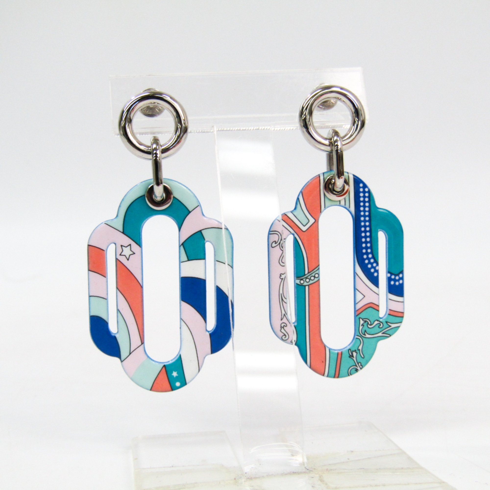 Hermes Attelage Berline Rainbow 411912FP92 Cloisonné/enamel,Lacquer Drop Earrings Multi-color