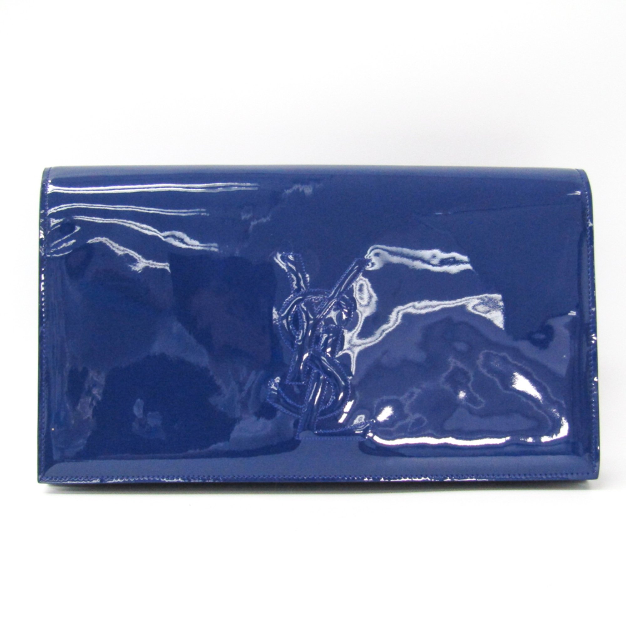 Yves Saint Laurent 361120 Women's Leather Clutch Bag Blue