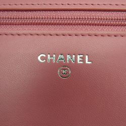 Chanel Matelasse Chain Wallet  A33814 Women's  Lambskin Chain/Shoulder Wallet Pink