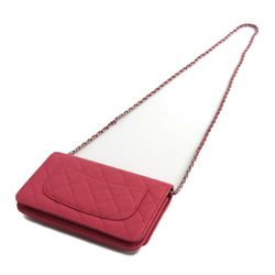 Chanel Matelasse Chain Wallet  A33814 Women's  Lambskin Chain/Shoulder Wallet Pink
