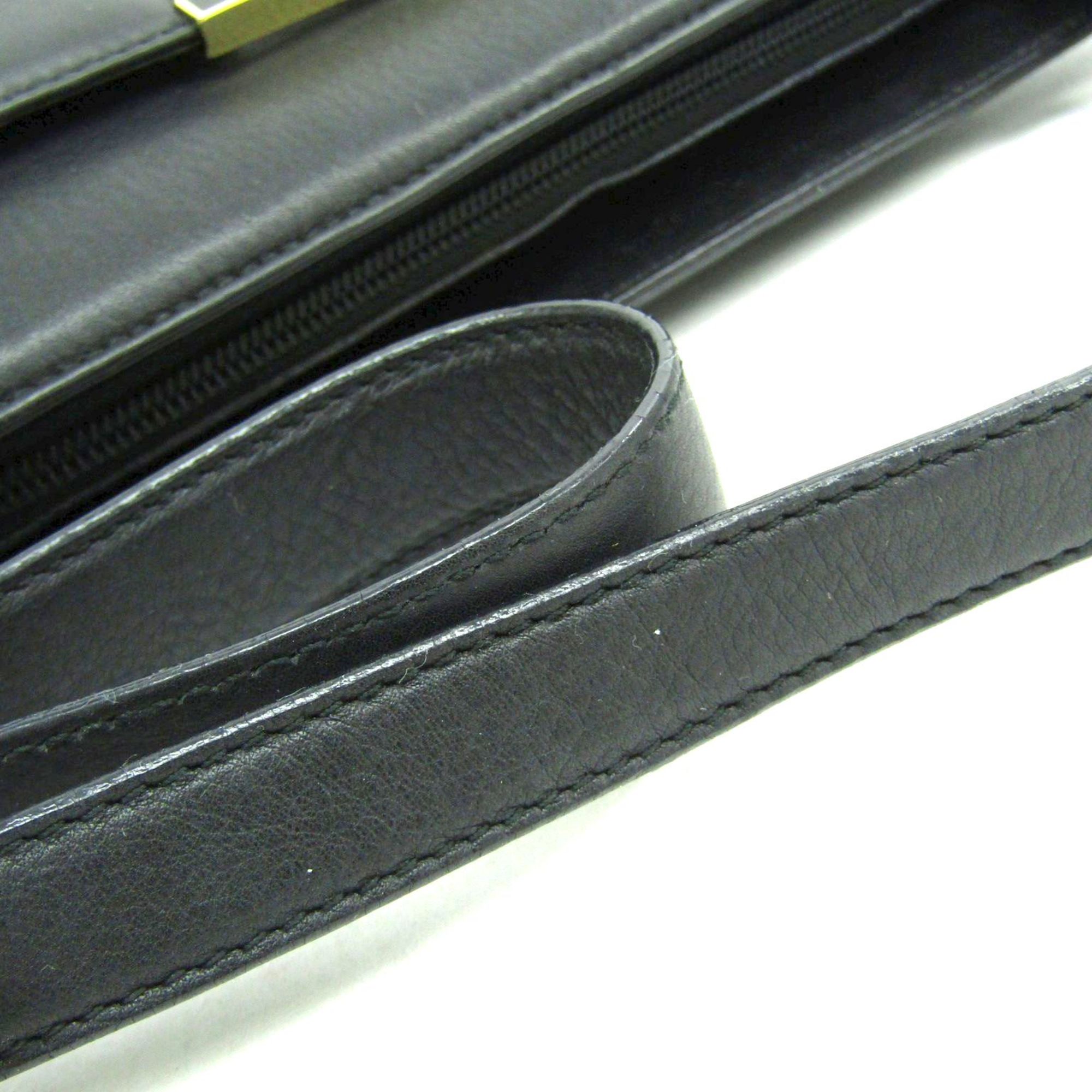 Salvatore Ferragamo Shoulder Bag Calfskin Black/Gold BZ-21 8240