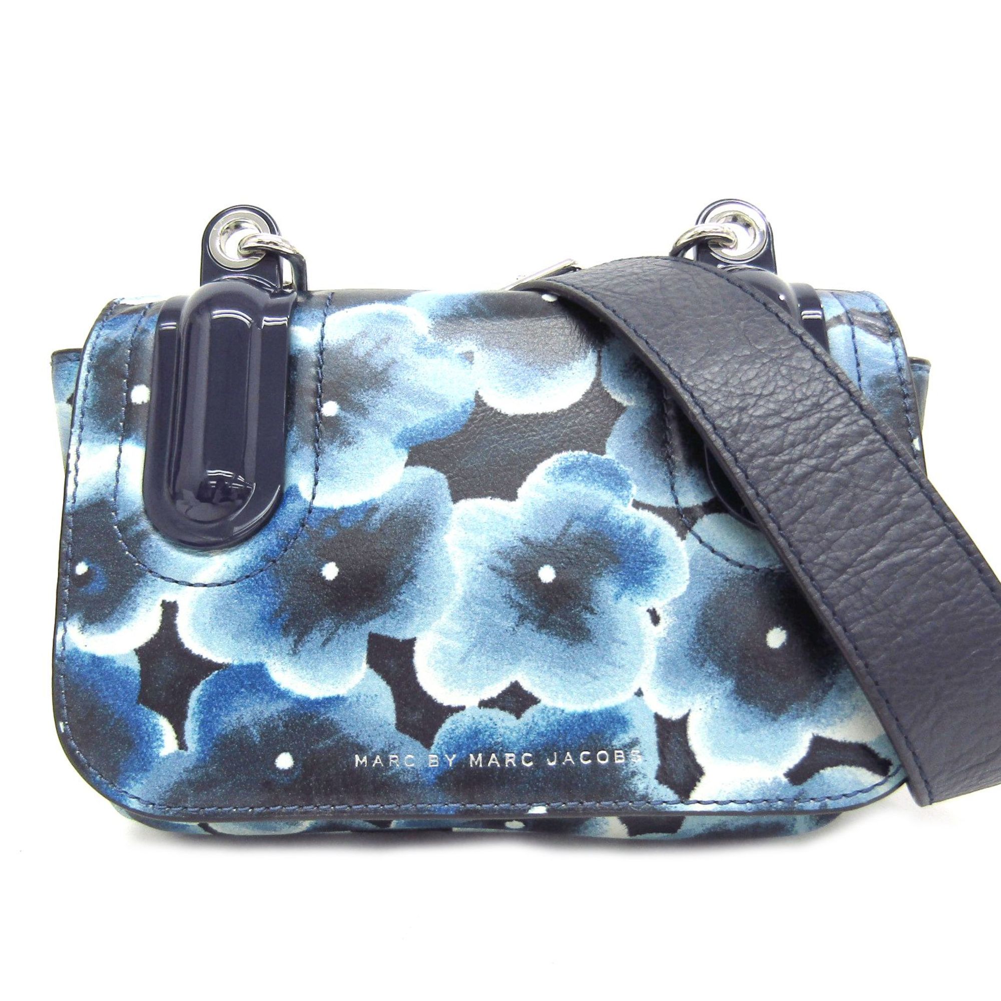 Marc by Marc Jacobs Flower Shoulder Bag Cow Leather Blue M004405