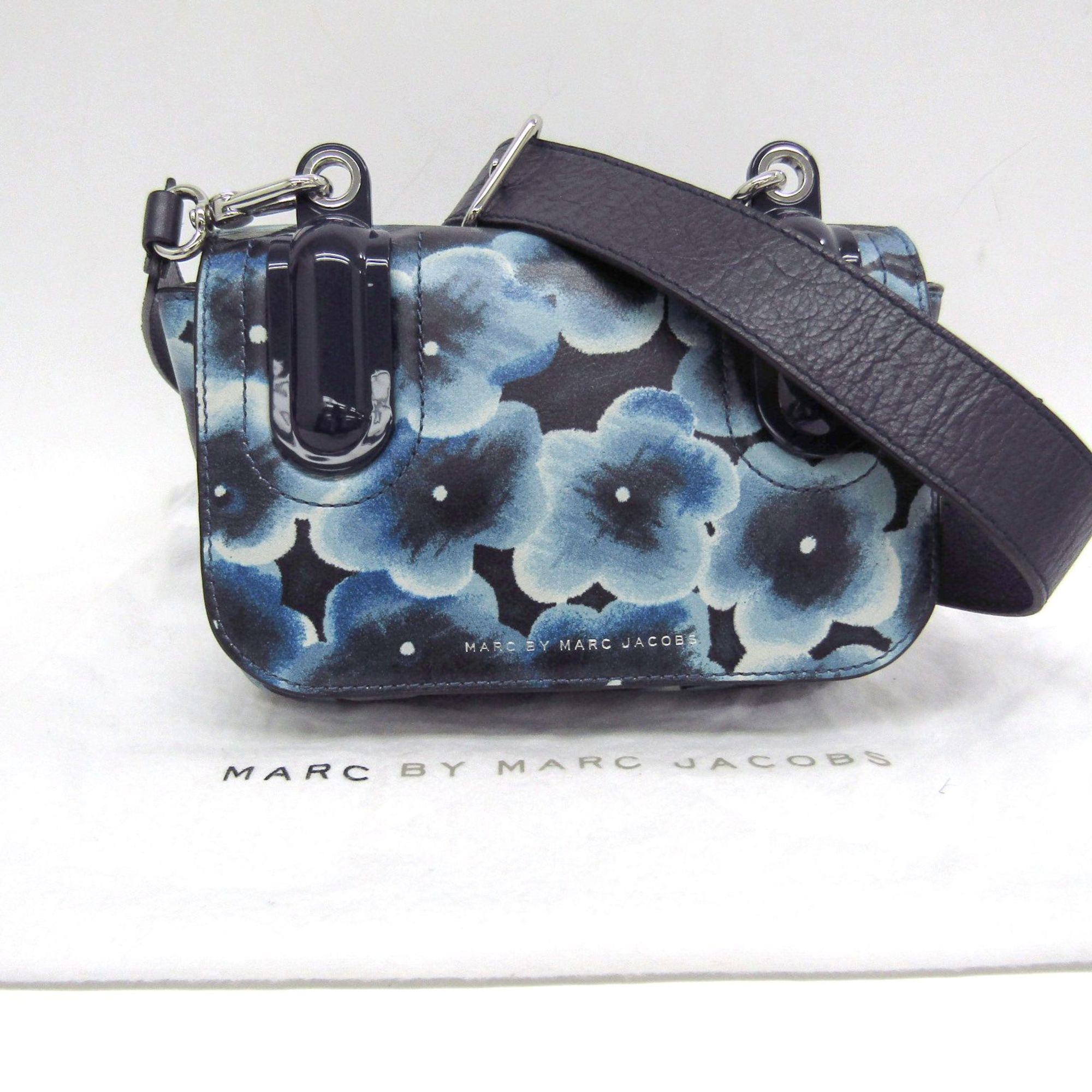 Marc by Marc Jacobs Flower Shoulder Bag Cow Leather Blue M004405