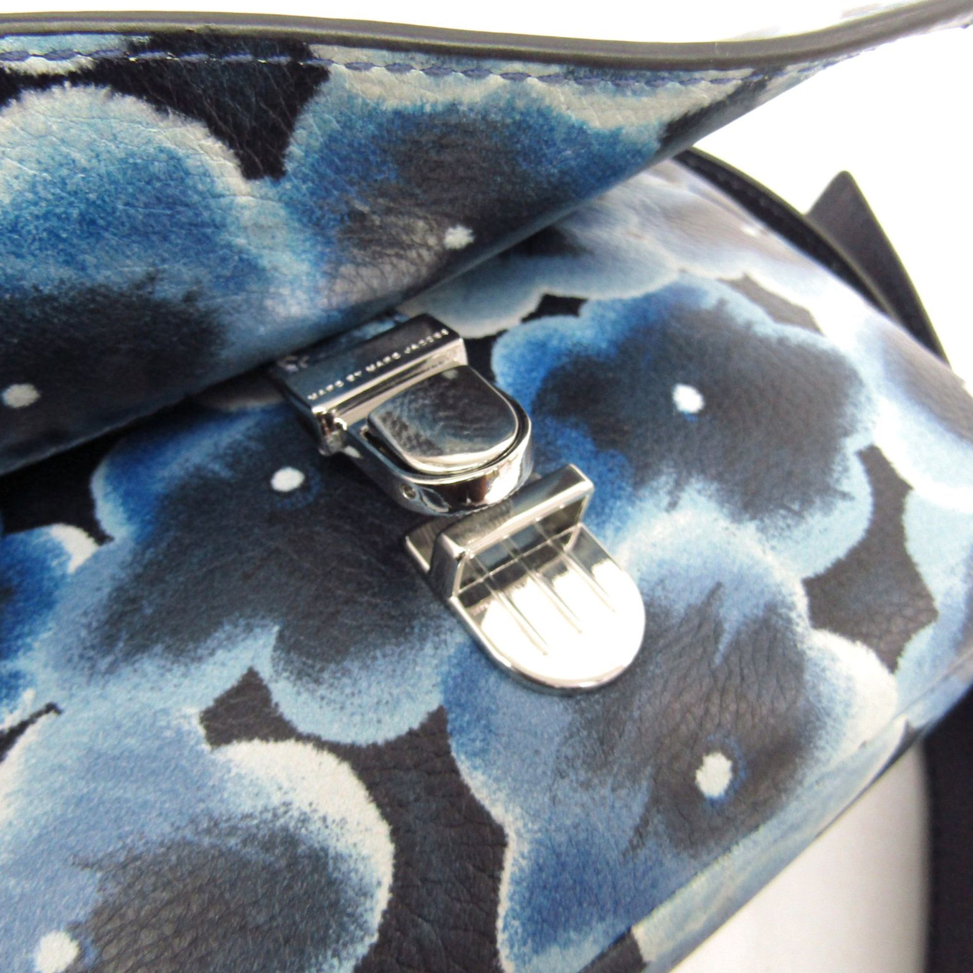 Marc by Marc Jacobs Flower Shoulder Bag Cow Leather Blue M004405