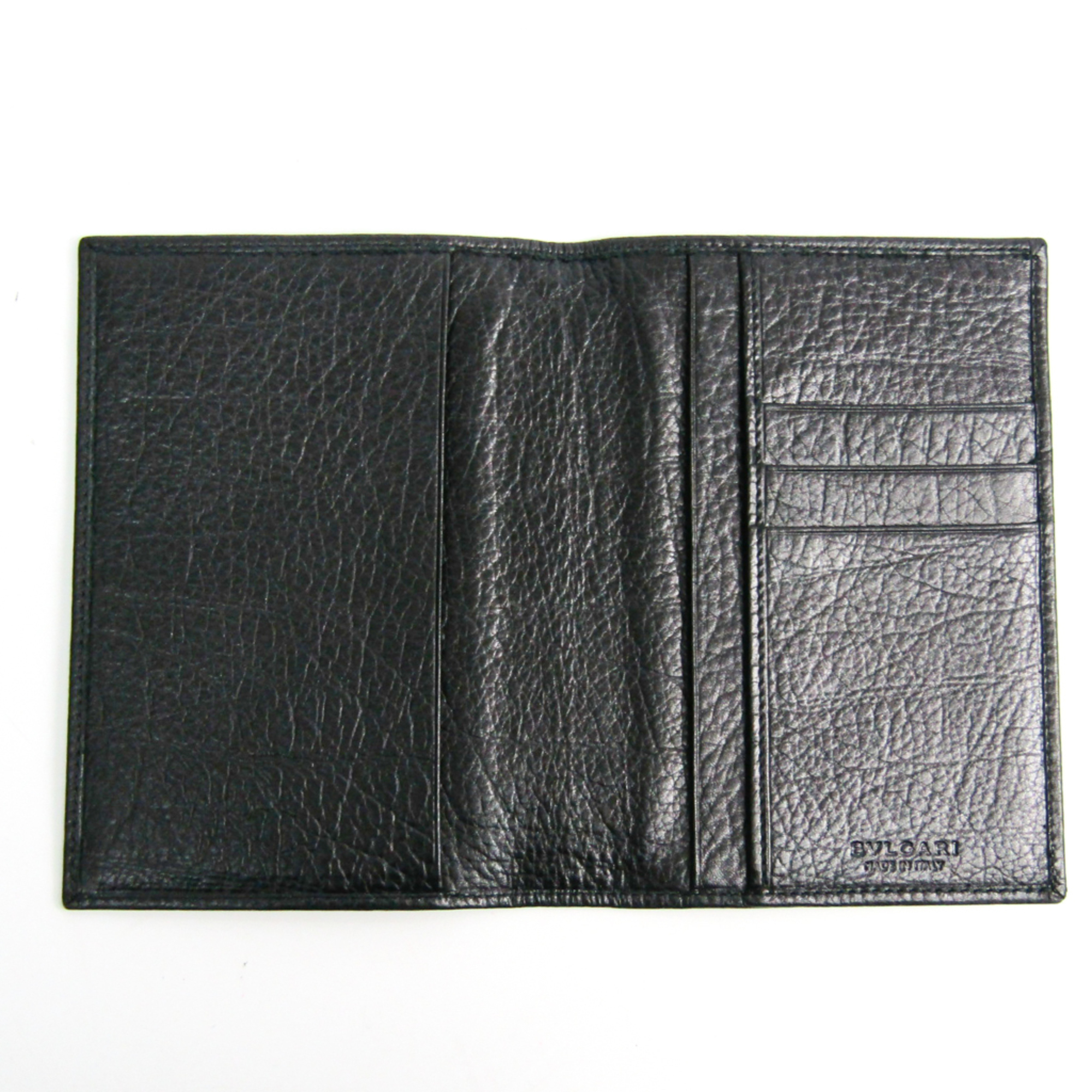 Bvlgari 29828 Leather Passport Cover Black