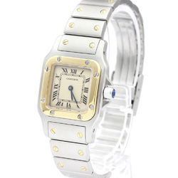 CARTIER Santos Galbee 18K Gold Steel Quartz Ladies Watch