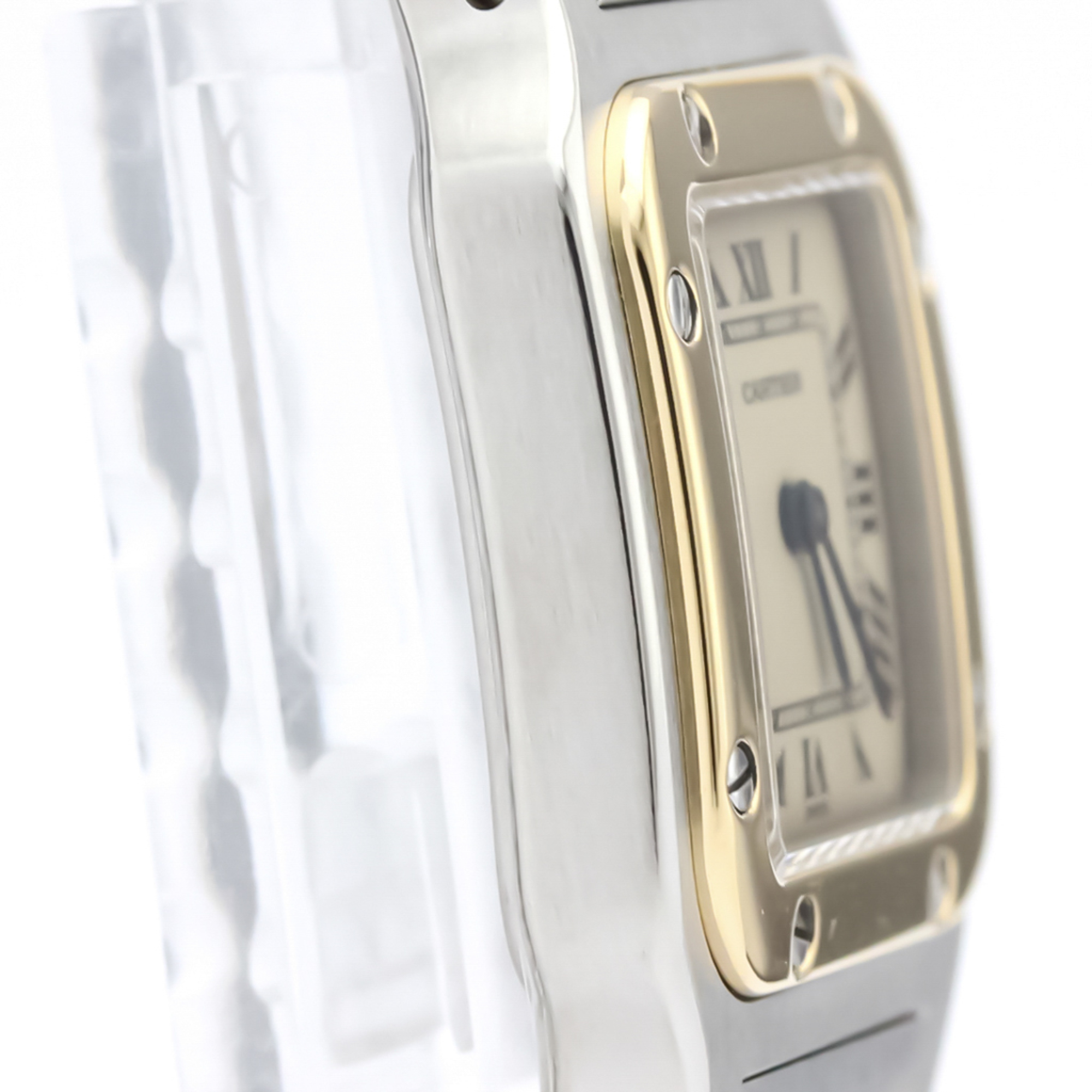 CARTIER Santos Galbee 18K Gold Steel Quartz Ladies Watch