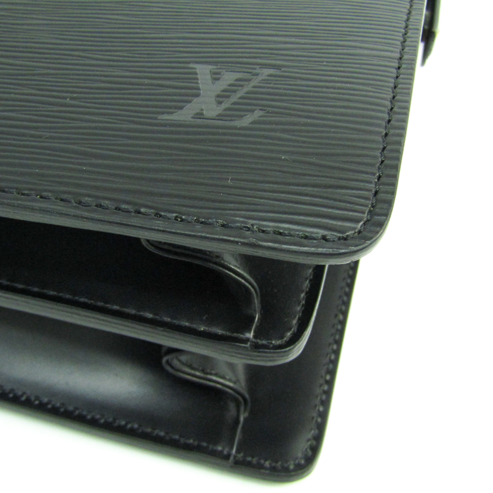 Louis Vuitton 2000 Black Epi Leather Serviette Fermoir Briefcase