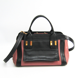 Chloé Alice 3S0157 Women's Leather Handbag Black,Dusty Pink
