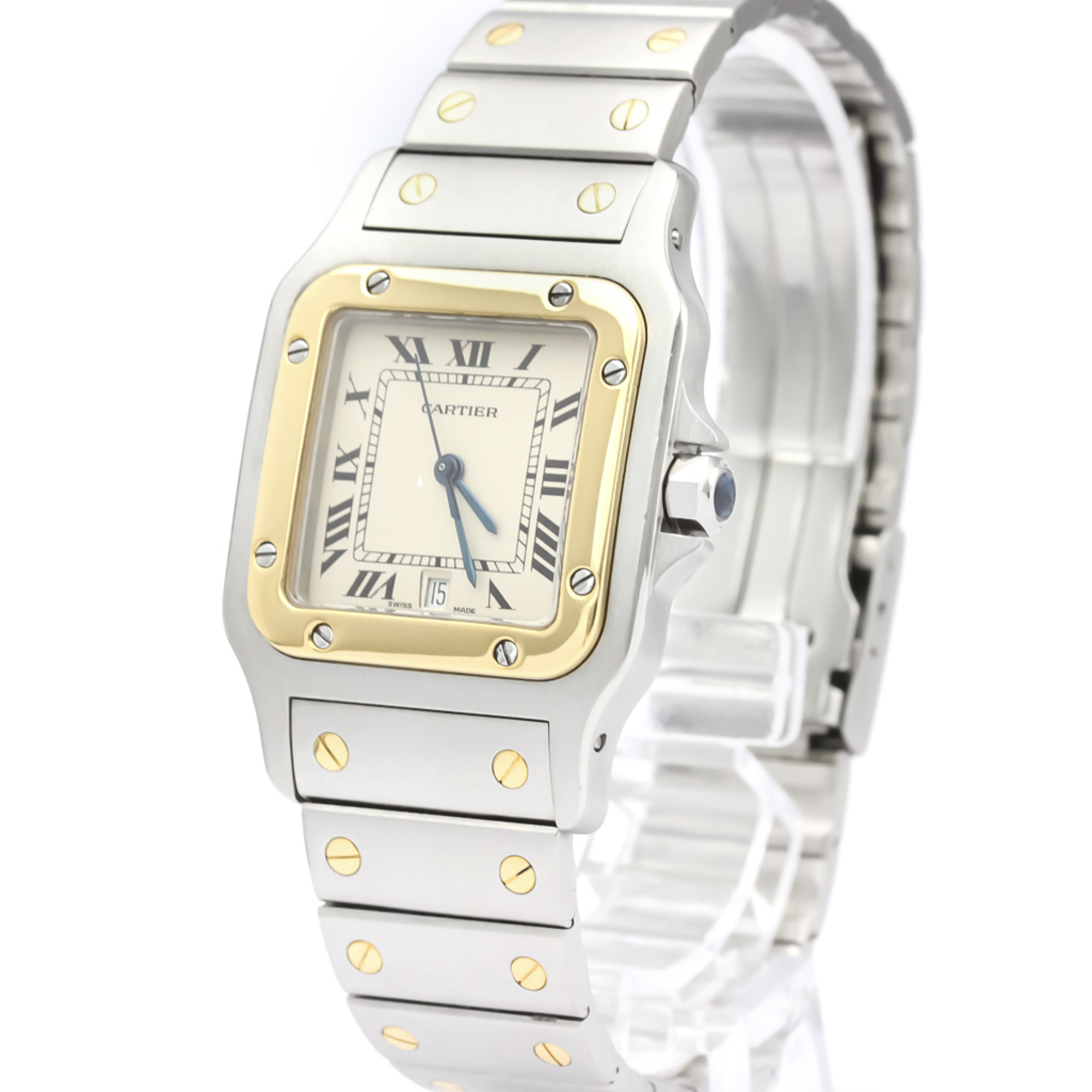 Cartier Santos Galbee Quartz Stainless Steel,Yellow Gold (18K) Men's Dress Watch 187901