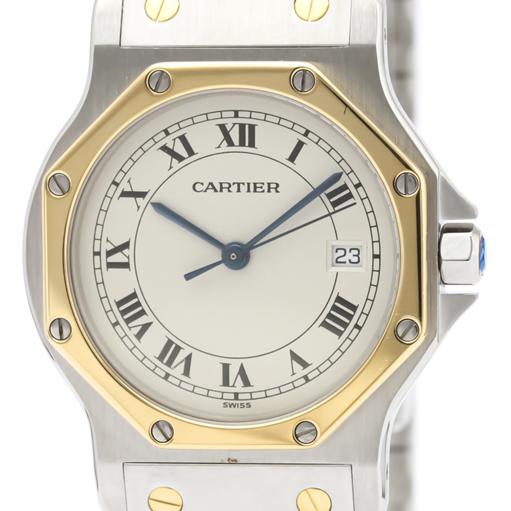 Cartier Santos Octagon Quartz Stainless Steel,Yellow Gold (18K) Women's Dress Watch 187902