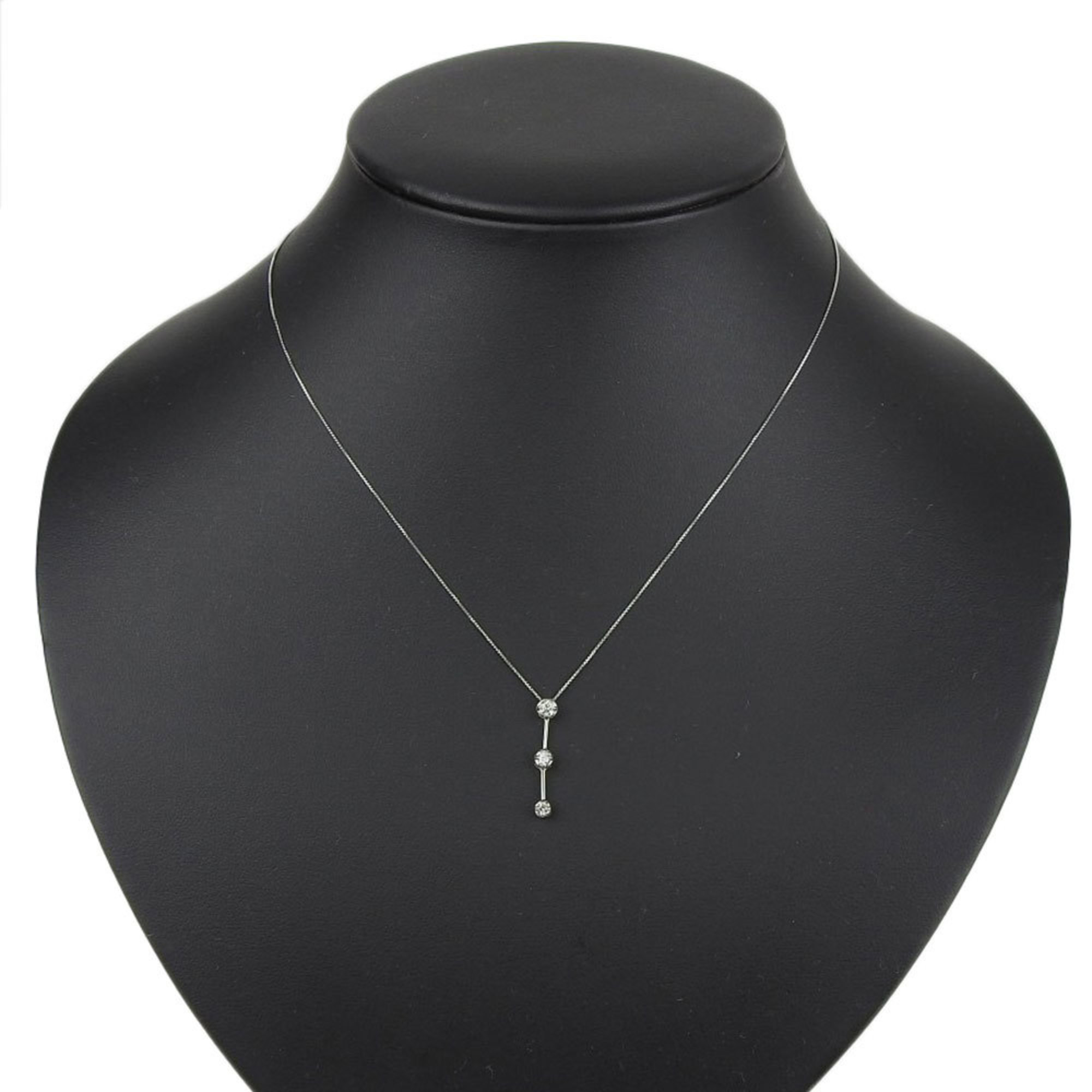 No brand OTHER BRAND necklace K18WG Mele diamond 0.15ct