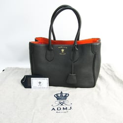 A.D.M.J Women's Leather Handbag Dark Gray,Orange