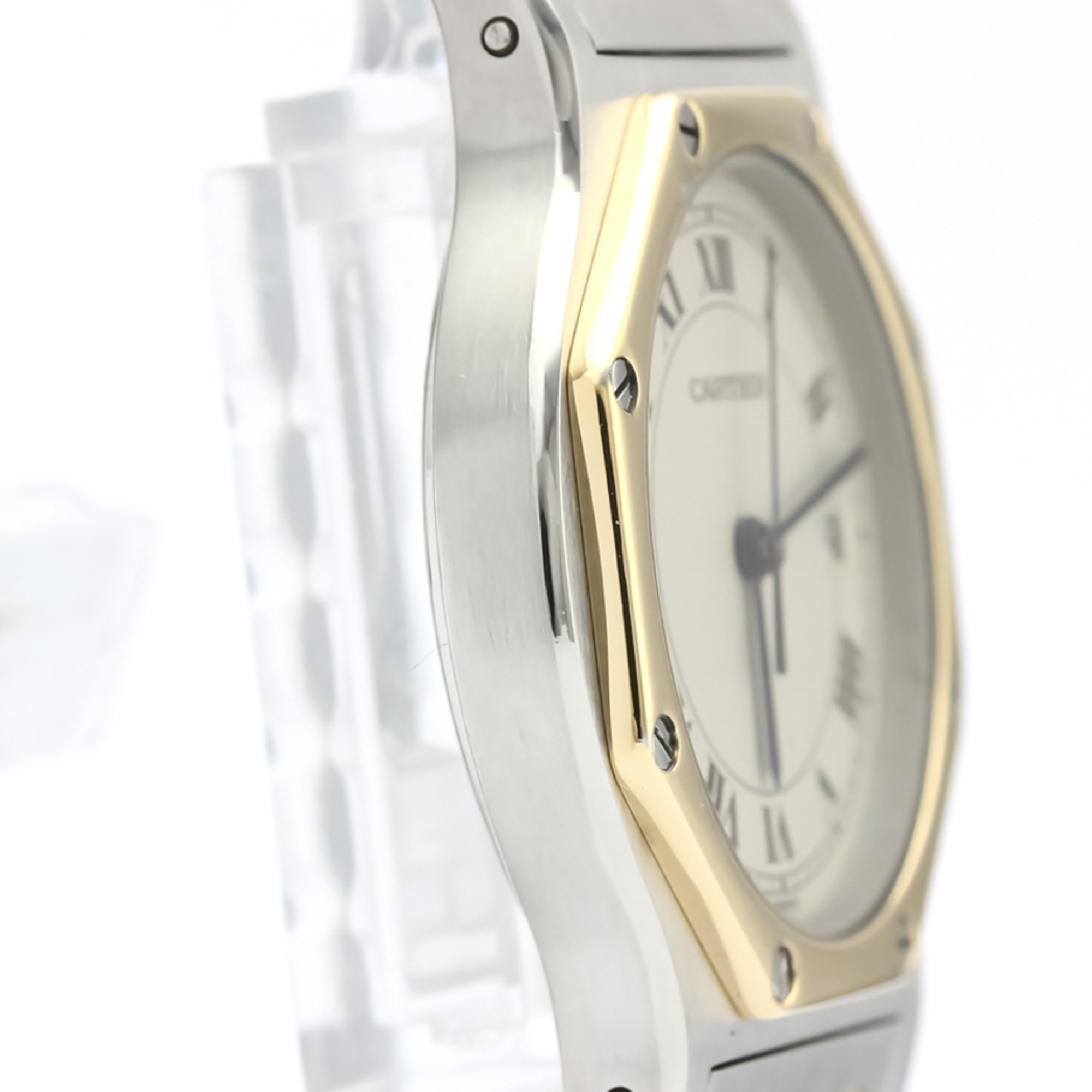 Cartier Santos Octagon Quartz Stainless Steel,Yellow Gold (18K) Women's Dress Watch 187902