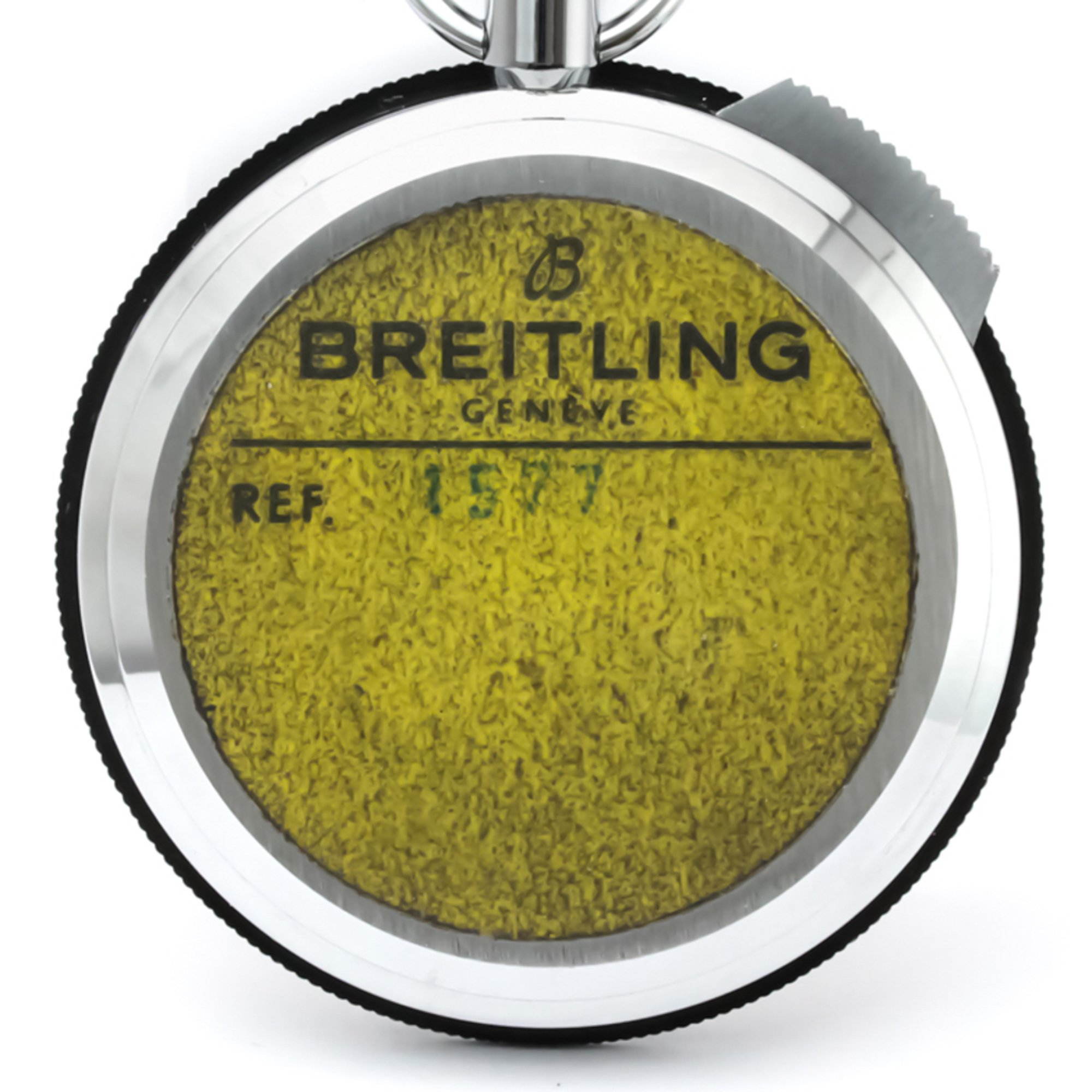 Breitling Chrono Slide 1577 Stainless Steel Mechanical Pocket Watch Black