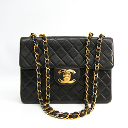 Chanel Matelasse Double Chain Bag Women's Leather Shoulder Bag Black