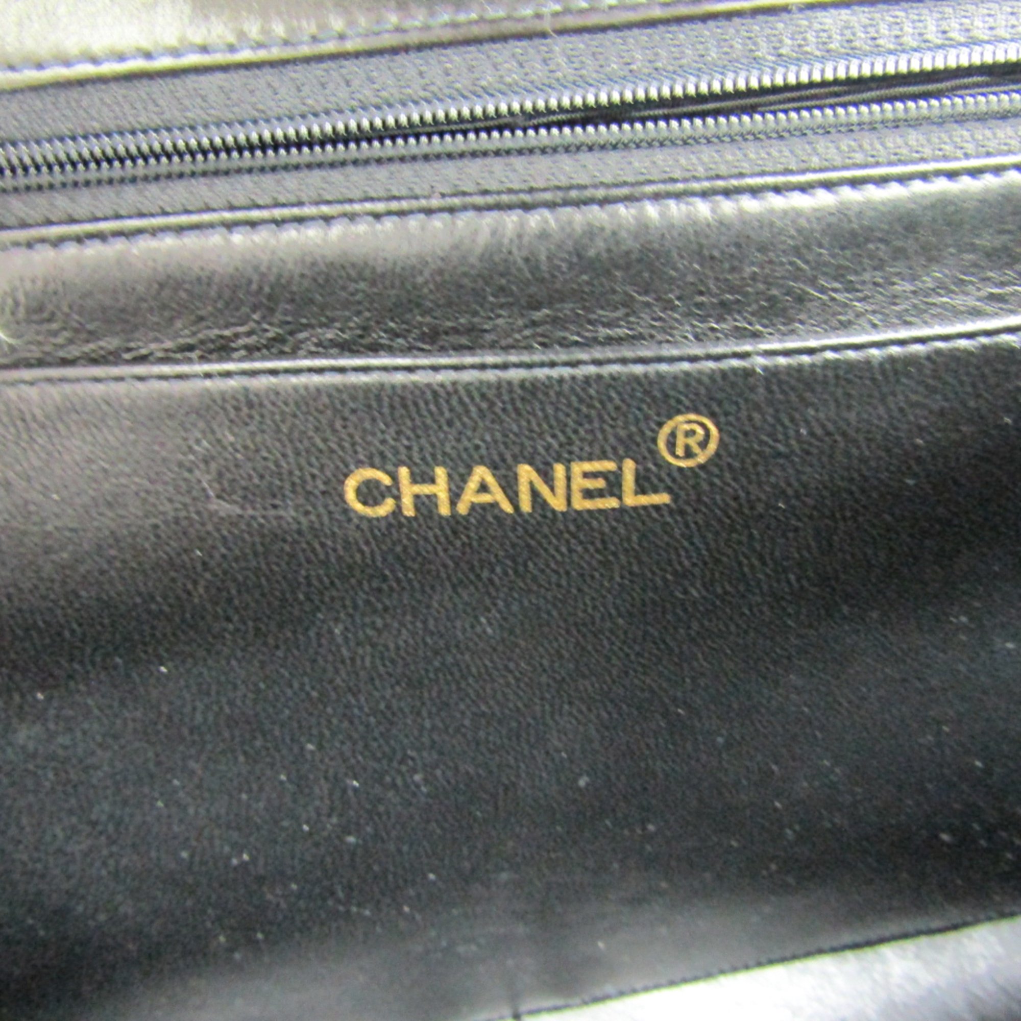 Chanel Matelasse Double Chain Bag Women's Leather Shoulder Bag Black