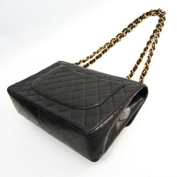 Chanel Matelasse Double Chain Bag Women's Leather Shoulder Bag Black