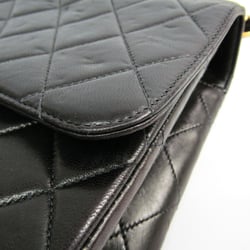 Chanel Matelasse Double Chain Bag Women's Leather Shoulder Bag Black