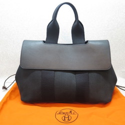 Hermes Valparaiso PM Handbag With Pouch Black Women's Canvas Handbag Black
