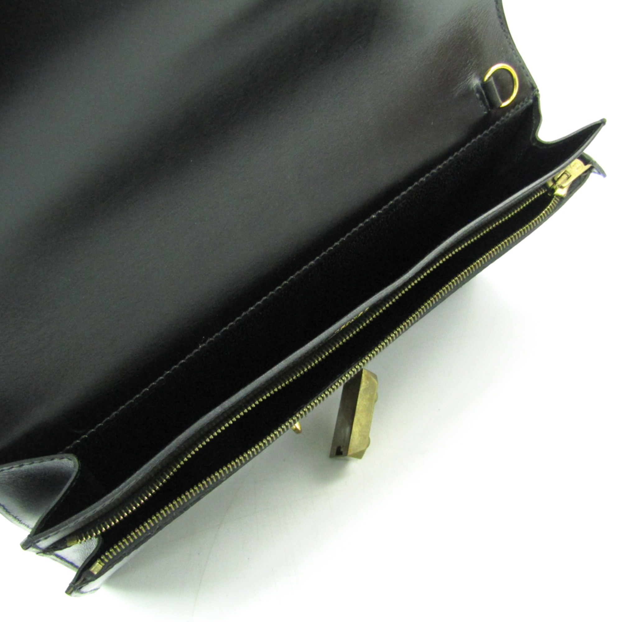 Hermes Jet Unisex Box Calf Leather Clutch Bag Black