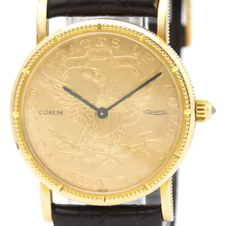 Corum Coin Watch Quartz Yellow Gold (18K) Unisex Dress Watch