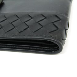 Bottega Veneta Intrecciato Unisex Leather Wallet (bi-fold) Black