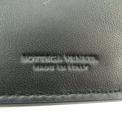 Bottega Veneta Intrecciato Unisex Leather Wallet (bi-fold) Black