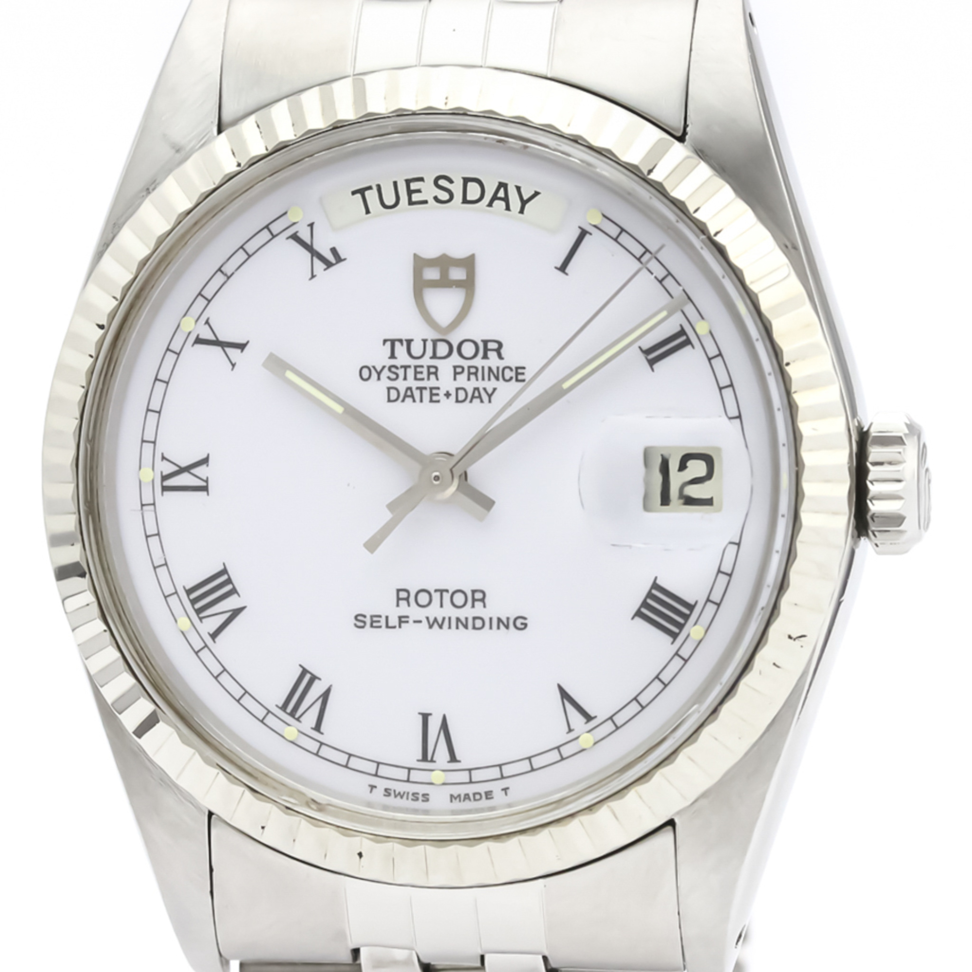 Tudor Oyster Prince Date Day Automatic Stainless Steel,White Gold (18K) Men's Dress Watch 94614