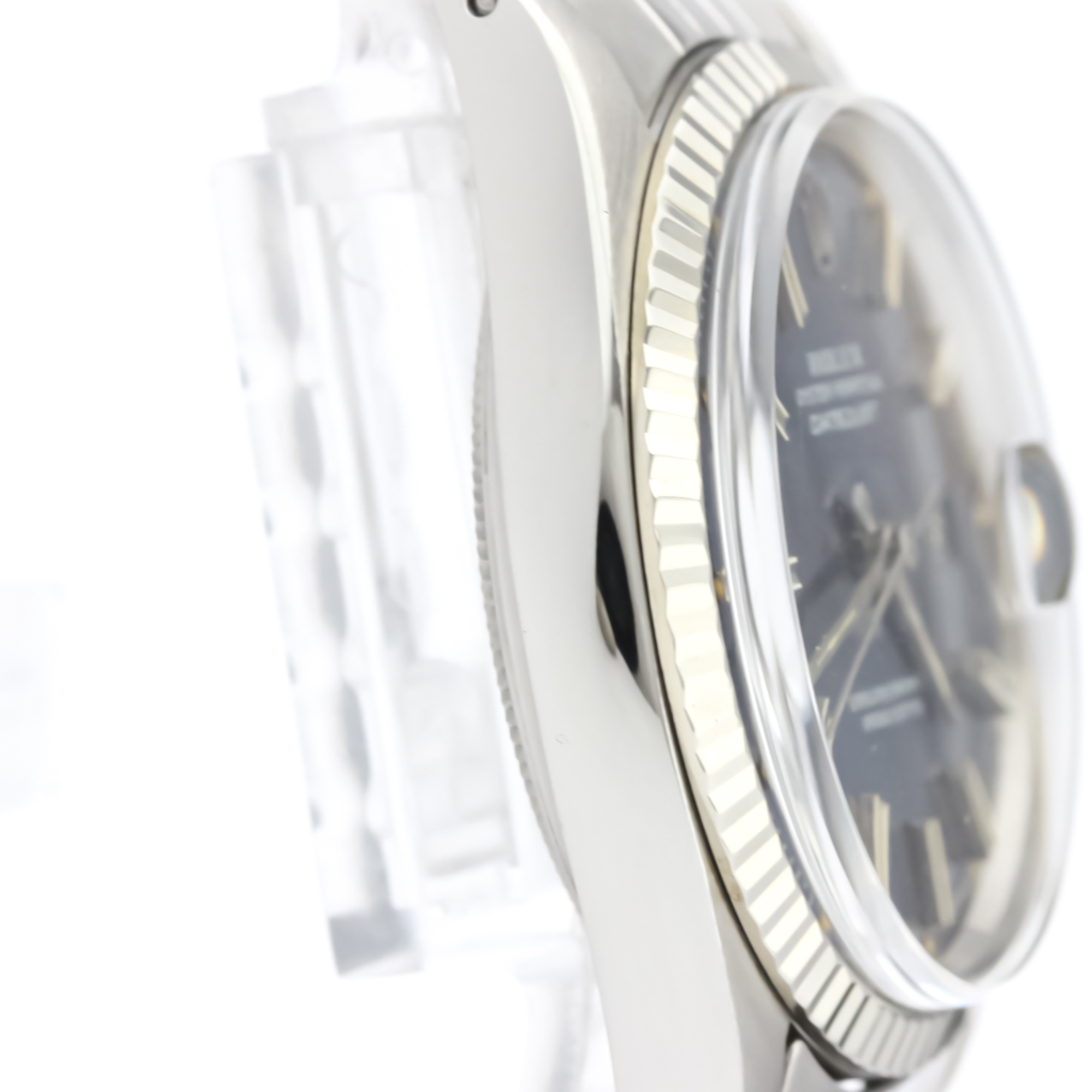 Vintage ROLEX Datejust 1601 White Gold Steel Automatic Mens Watch