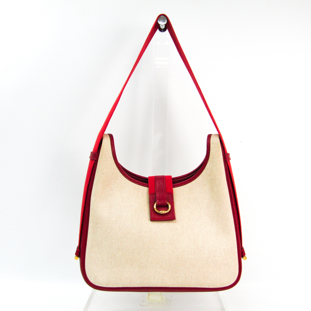 Tsako Hermes Toile and Red Leather Bag - It's All Goode