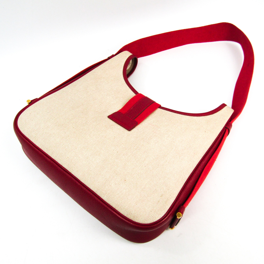 Tsako Hermes Toile and Red Leather Bag - It's All Goode
