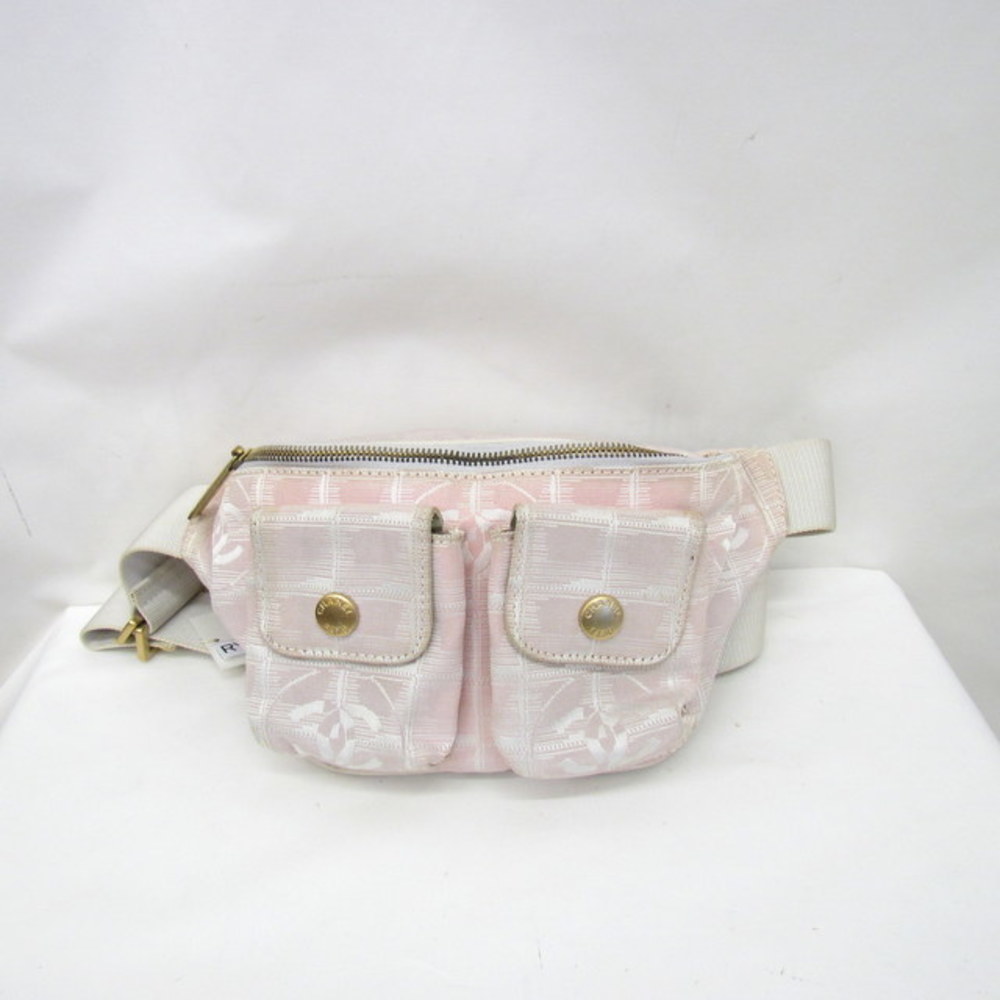 CHANEL Chanel Waist Bag New Travel Line Pouch Beige Pink Crossbody Casual  Ladies Navy Blue 352366 RYB3555