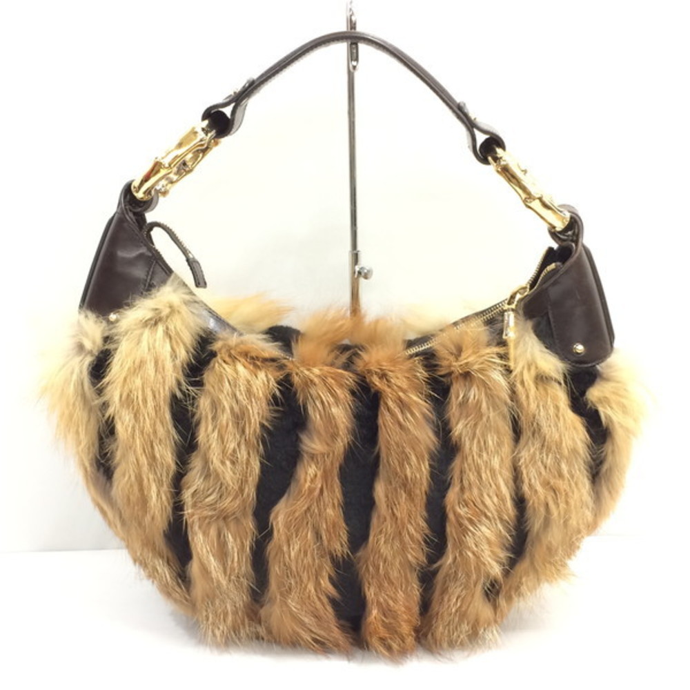 Bamboo ring cloth handbag Gucci Brown in Cloth - 25112800