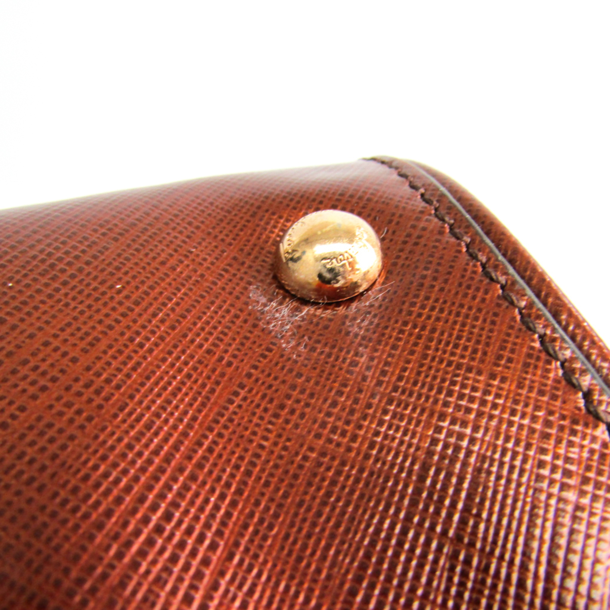 Salvatore Ferragamo Gancini 21-D290 Women's Leather Handbag Brown