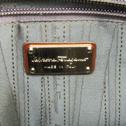 Salvatore Ferragamo Gancini 21-D290 Women's Leather Handbag Brown