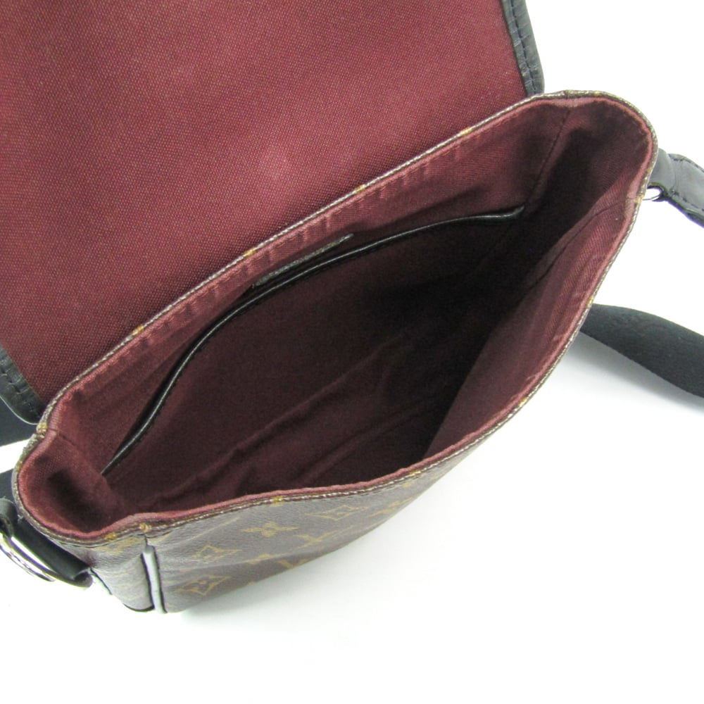 Louis Vuitton Monogram Macassar Bass PM Shoulder Bag M56717 Free