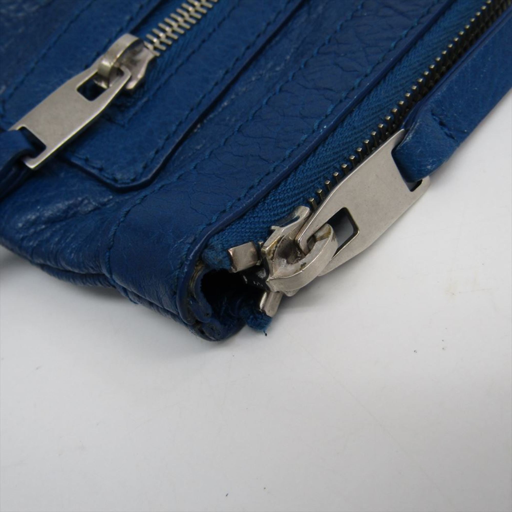 Balenciaga 273023 Leather Clutch Bag Blue