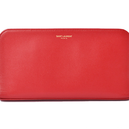 Leather wallet Yves Saint Laurent Red in Leather - 25675165