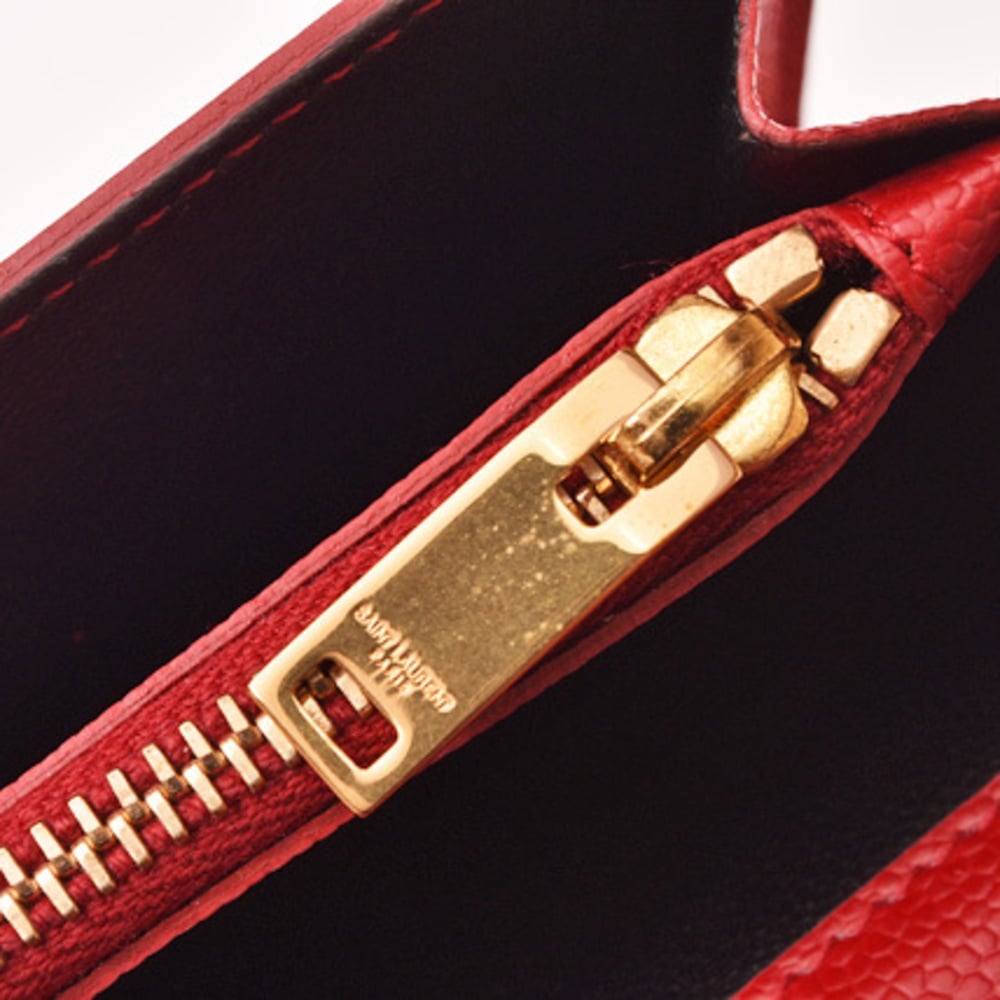 Leather wallet Yves Saint Laurent Red in Leather - 25675165